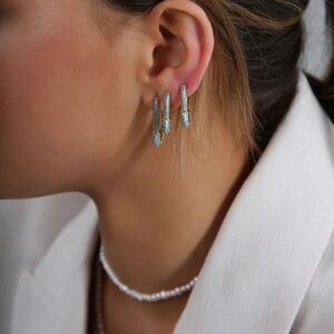Pin up Earring Small - Mykonos blue - 2 pieces